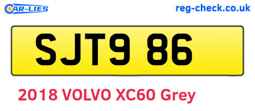 SJT986 are the vehicle registration plates.