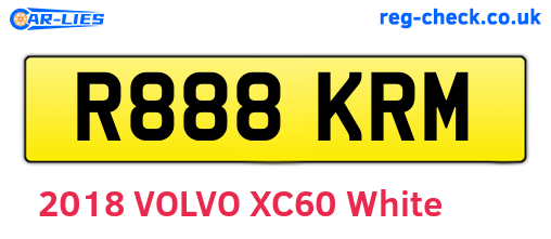 R888KRM are the vehicle registration plates.