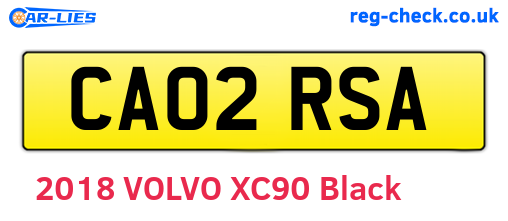 CA02RSA are the vehicle registration plates.