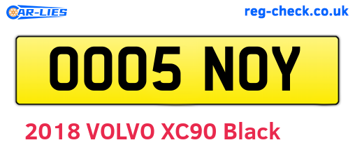 OO05NOY are the vehicle registration plates.