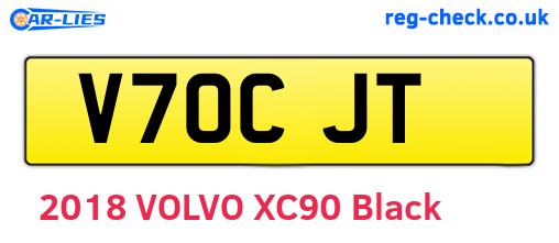 V70CJT are the vehicle registration plates.