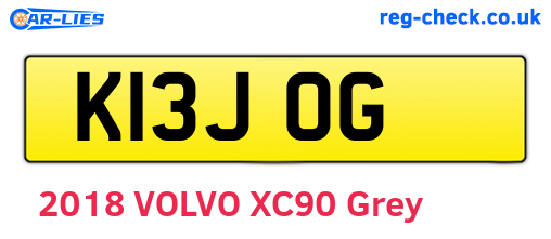 K13JOG are the vehicle registration plates.