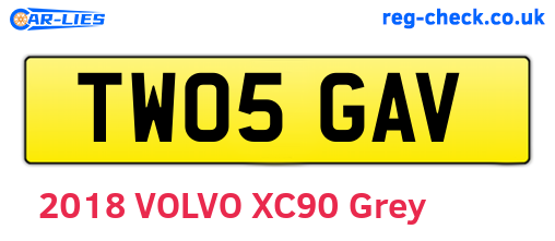 TW05GAV are the vehicle registration plates.
