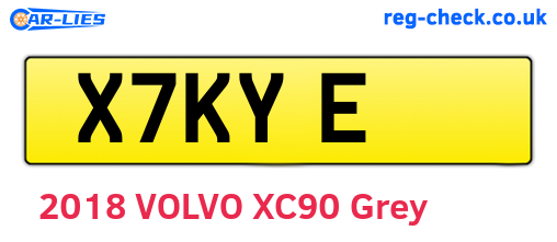 X7KYE are the vehicle registration plates.