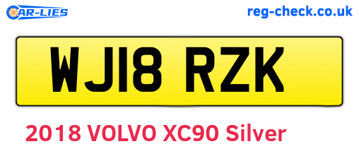 WJ18RZK are the vehicle registration plates.