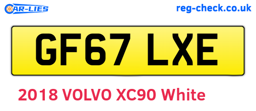 GF67LXE are the vehicle registration plates.