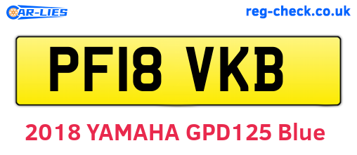 PF18VKB are the vehicle registration plates.
