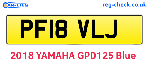 PF18VLJ are the vehicle registration plates.