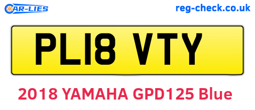PL18VTY are the vehicle registration plates.