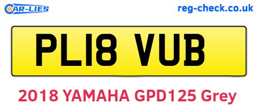 PL18VUB are the vehicle registration plates.