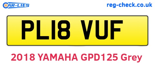 PL18VUF are the vehicle registration plates.