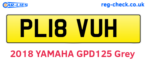 PL18VUH are the vehicle registration plates.