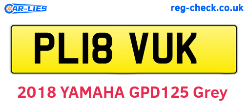 PL18VUK are the vehicle registration plates.