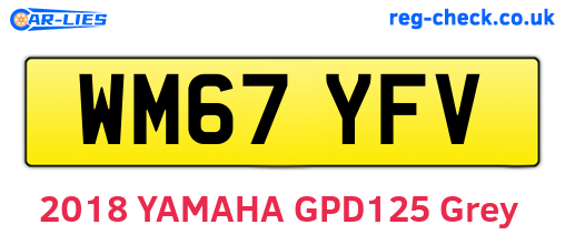 WM67YFV are the vehicle registration plates.