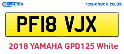 PF18VJX are the vehicle registration plates.