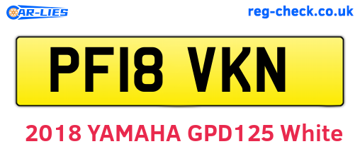 PF18VKN are the vehicle registration plates.