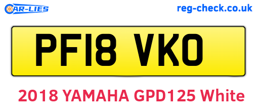 PF18VKO are the vehicle registration plates.