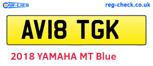 AV18TGK are the vehicle registration plates.