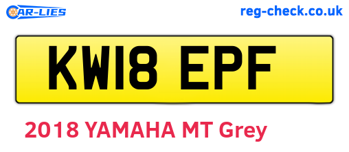 KW18EPF are the vehicle registration plates.