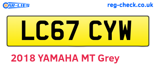 LC67CYW are the vehicle registration plates.
