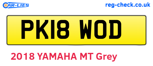 PK18WOD are the vehicle registration plates.