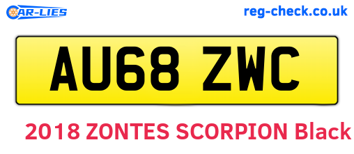 AU68ZWC are the vehicle registration plates.