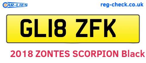 GL18ZFK are the vehicle registration plates.