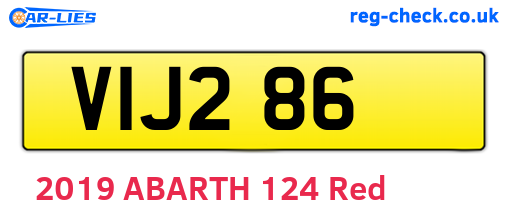 VIJ286 are the vehicle registration plates.