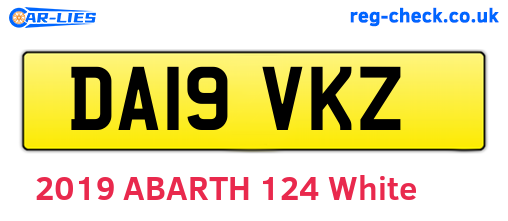 DA19VKZ are the vehicle registration plates.