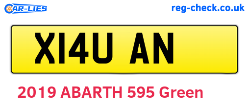 X14UAN are the vehicle registration plates.