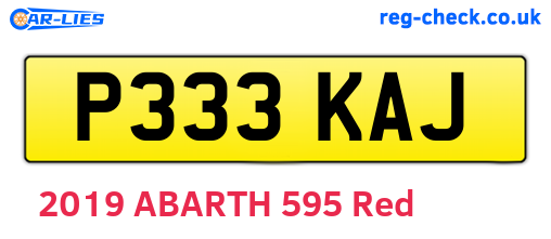 P333KAJ are the vehicle registration plates.