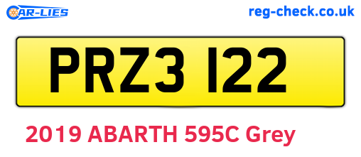 PRZ3122 are the vehicle registration plates.
