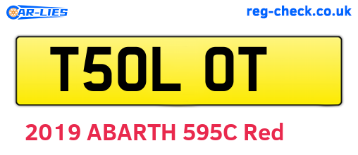 T50LOT are the vehicle registration plates.
