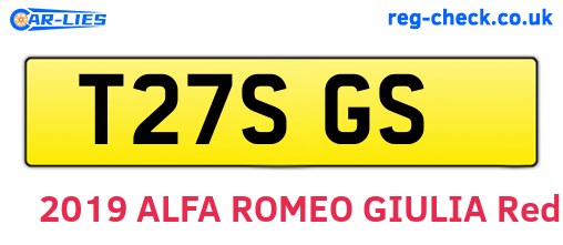 T27SGS are the vehicle registration plates.