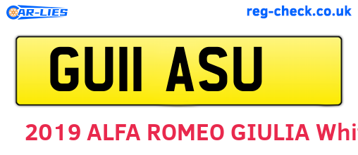 GU11ASU are the vehicle registration plates.