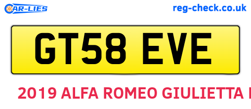 GT58EVE are the vehicle registration plates.