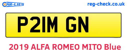 P21MGN are the vehicle registration plates.
