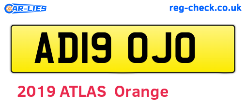 AD19OJO are the vehicle registration plates.