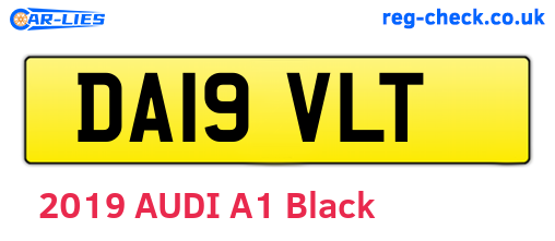 DA19VLT are the vehicle registration plates.