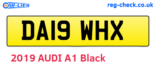 DA19WHX are the vehicle registration plates.