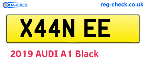 X44NEE are the vehicle registration plates.