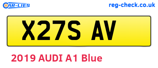 X27SAV are the vehicle registration plates.