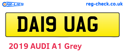 DA19UAG are the vehicle registration plates.