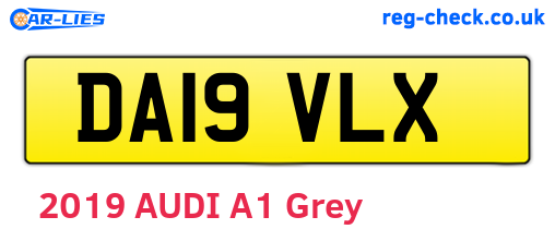 DA19VLX are the vehicle registration plates.