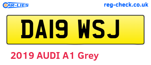 DA19WSJ are the vehicle registration plates.