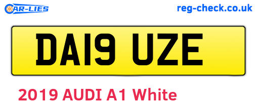 DA19UZE are the vehicle registration plates.