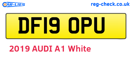 DF19OPU are the vehicle registration plates.