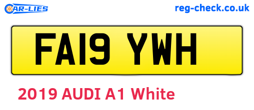 FA19YWH are the vehicle registration plates.