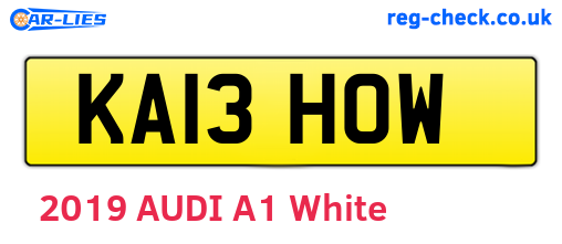 KA13HOW are the vehicle registration plates.