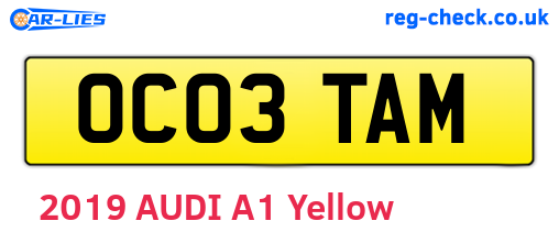 OC03TAM are the vehicle registration plates.